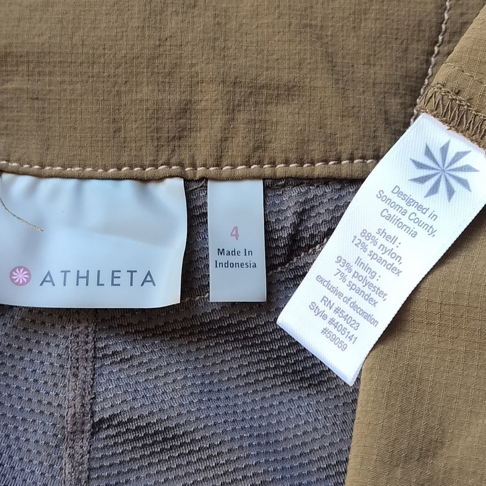 HTF 🌿 Athleta Hit the Trail skort in Earth Green, like new, zippered pockets, 4 - Picture 7 of 7